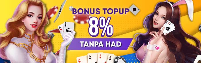 Bonus Topup 5% Tanpa Had kepada pemain setiap kali menambah nilai