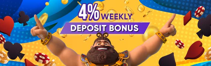 Rebate Bonus up to 4% every week. Players have a chance to win back losses.